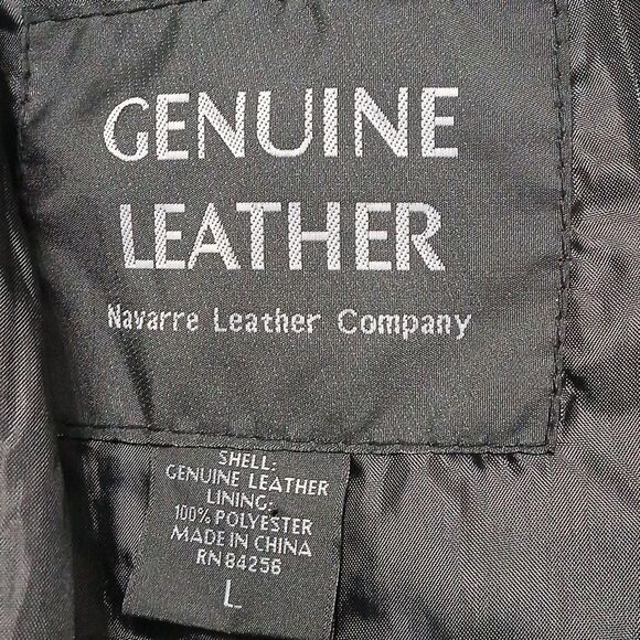 Navarre Leather Company vintage  genuine leather belted jacket Sz L NWOT - Picture 8 of 10